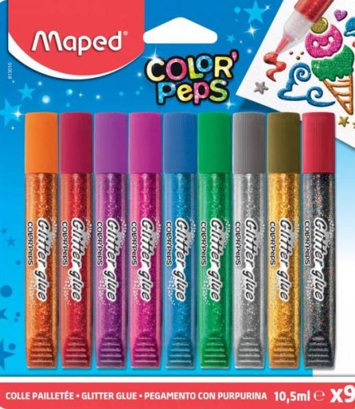 Μαρκαδόροι Glitter Maped Color'Peps 9 χρωμάτων